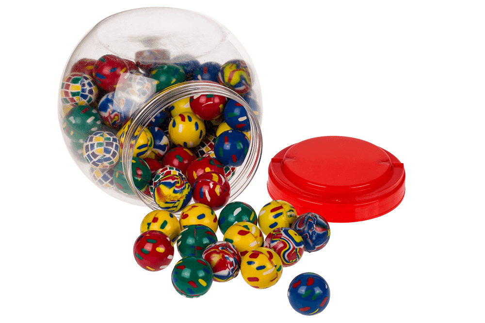 Bouncing gum ball, colorful I,