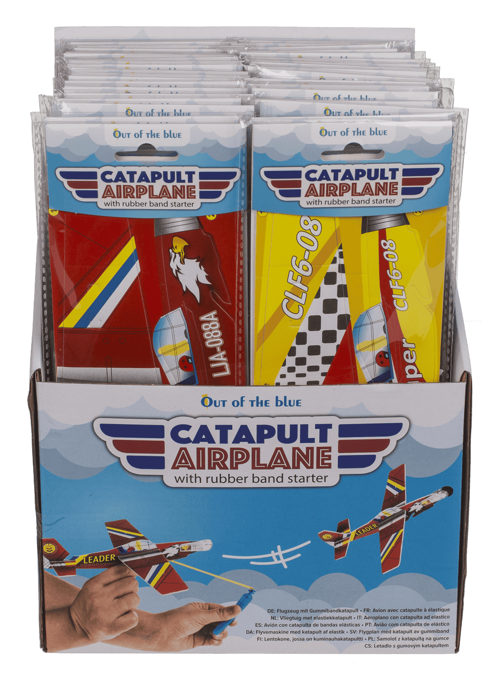 Airplane with rubber band starter,