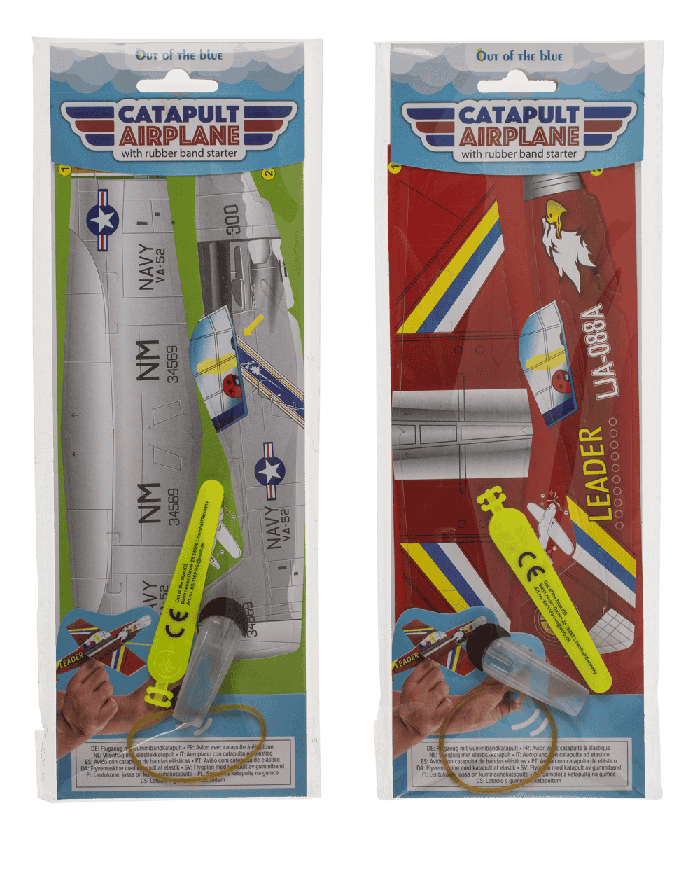 Airplane with rubber band starter,