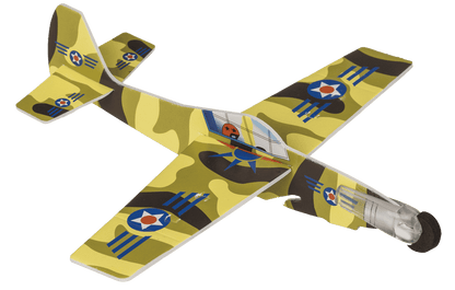 Airplane with rubber band starter,