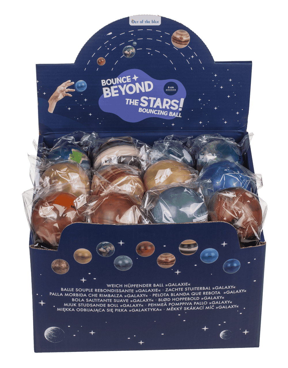 Bouncing ball, Galaxy planets, approx. 6 cm,