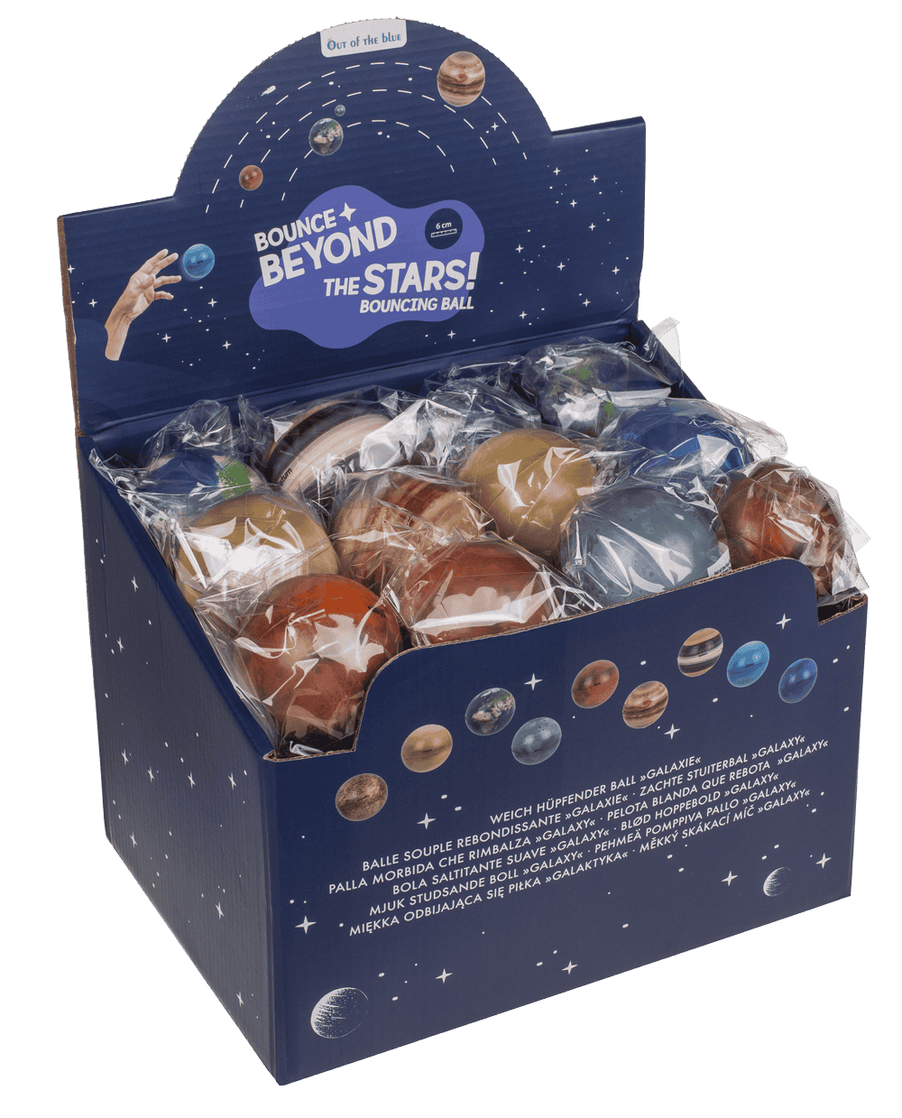 Bouncing ball, Galaxy planets, approx. 6 cm,
