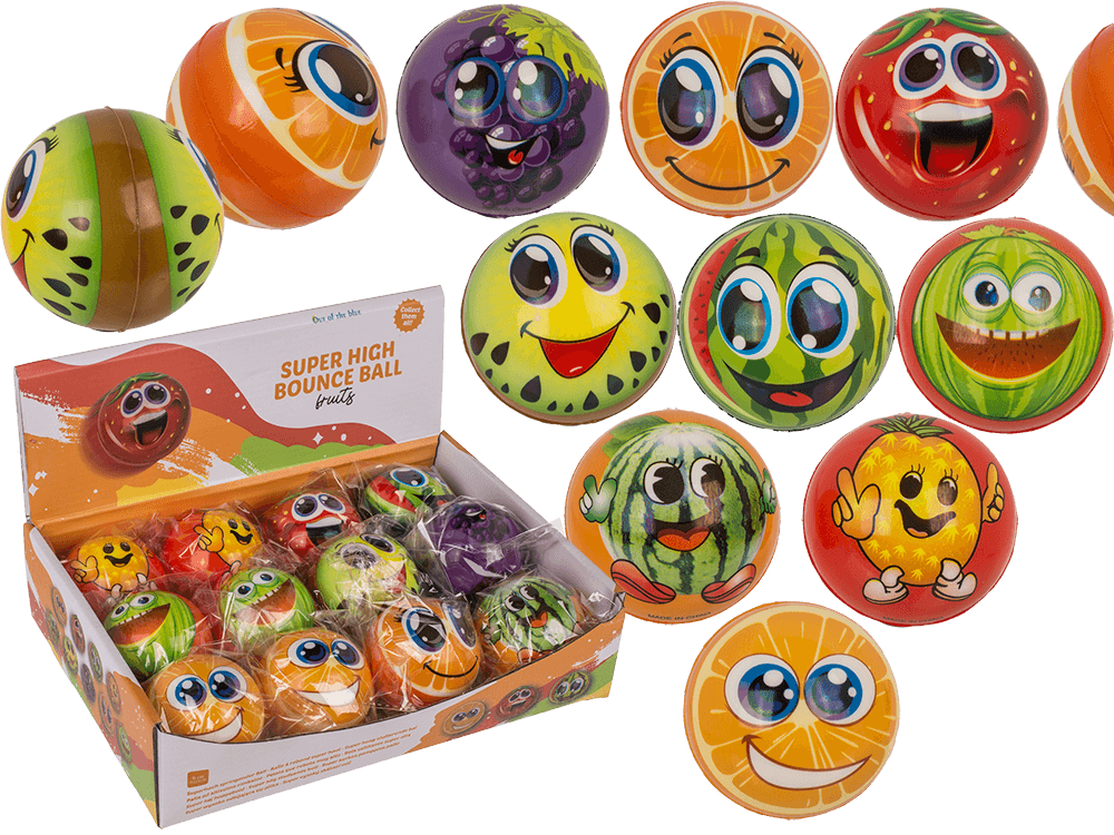 Super high bouncing ball, Fruits,