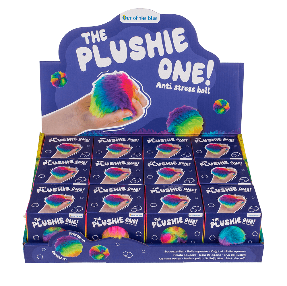 Plush squish ball, Rainbow, 7,5 cm,