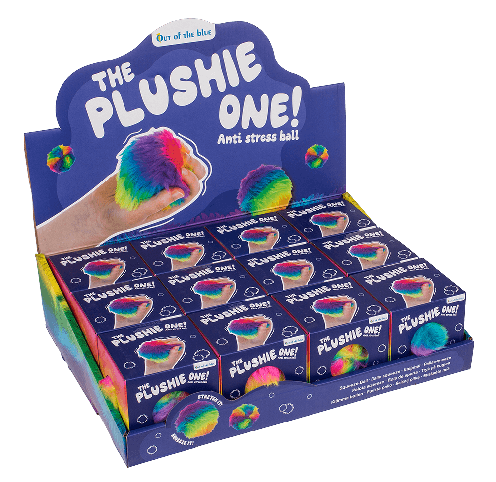 Plush squish ball, Rainbow, 7,5 cm,