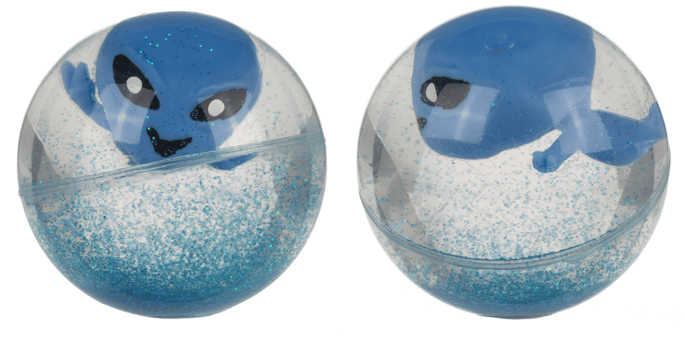 Flashing bouncing ball, Alien, 6,5 cm,