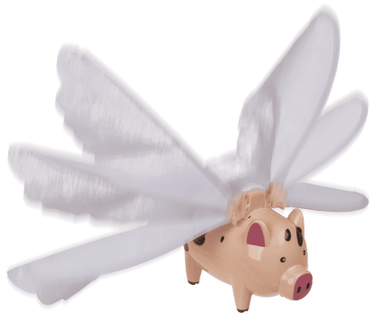 Flying Pig, 28,5 x 7 x 20 cm,