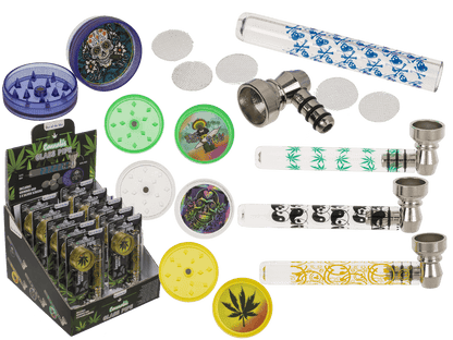 Glass pipe with metal head,