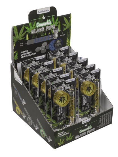 Glass pipe with metal head,