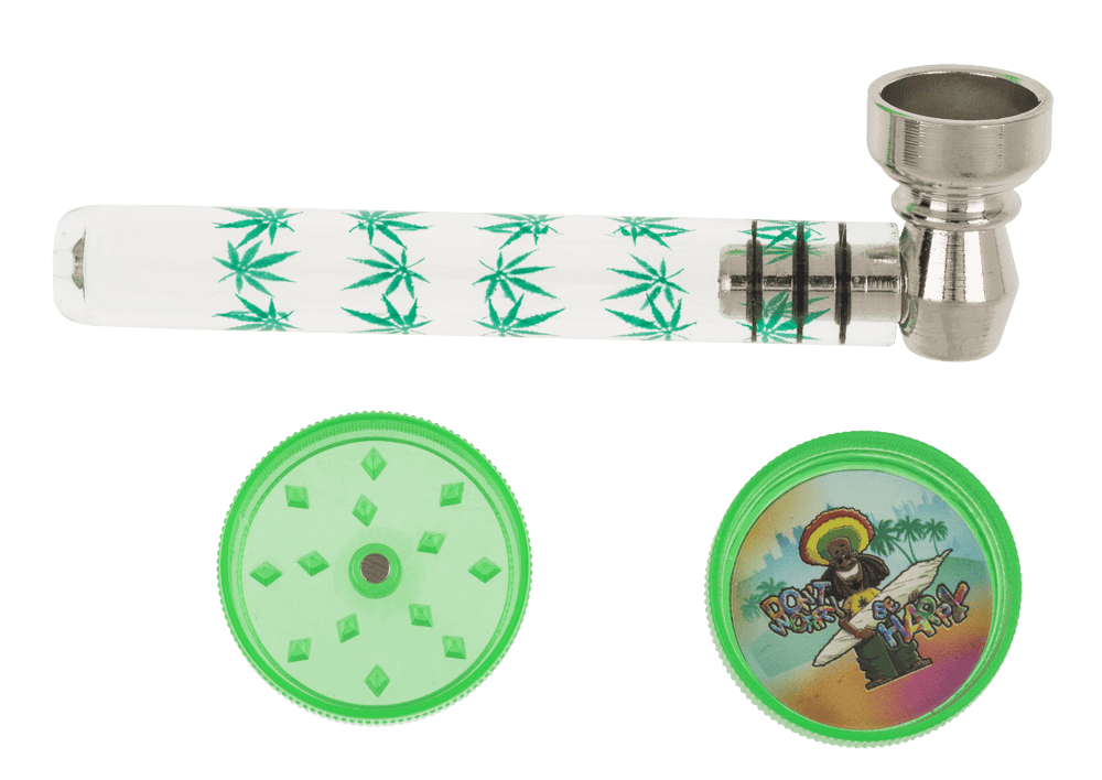 Glass pipe with metal head,