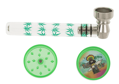 Glass pipe with metal head,