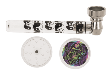 Glass pipe with metal head,