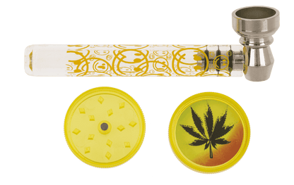 Glass pipe with metal head,