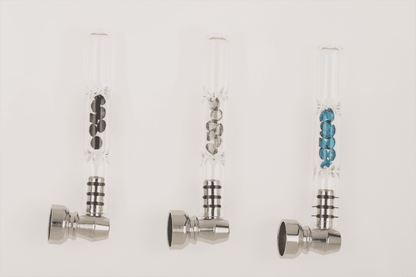 Glass pipe with metal head & diamonds,