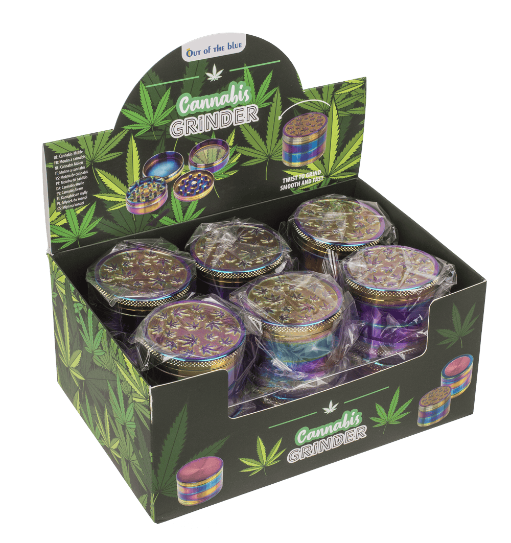 Metal cannabis grinder, Rainbow, 5 x 3,8 cm,