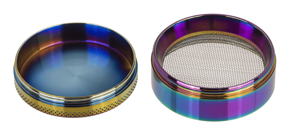 Metal cannabis grinder, Rainbow, 5 x 3,8 cm,