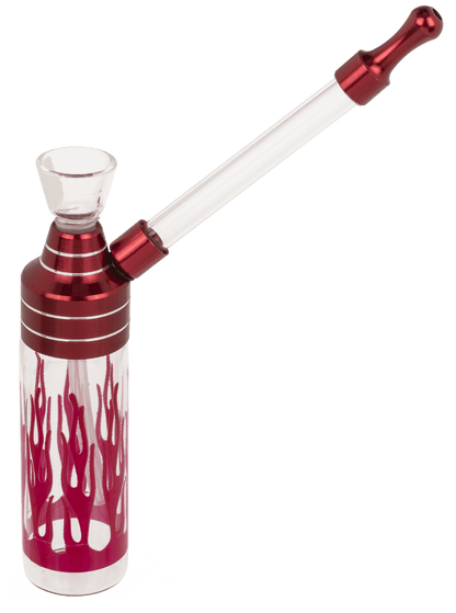 Bong,Classic,12 cm, with mouthpiece, glass/metal,