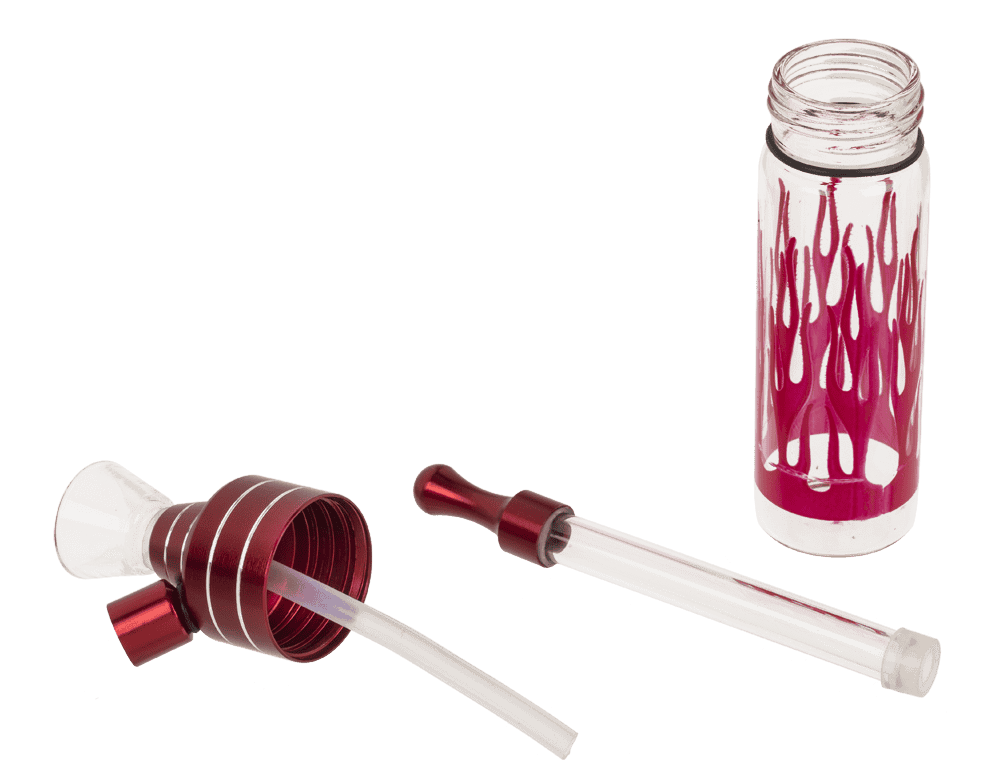 Bong,Classic,12 cm, with mouthpiece, glass/metal,