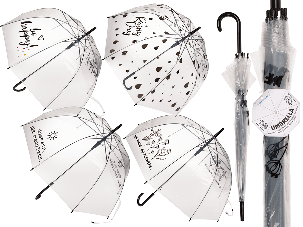 Dome umbrella, 4 assorted,