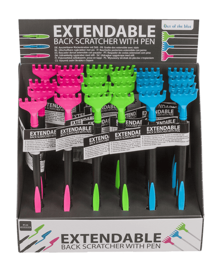 Extendable back scratcher with pen,