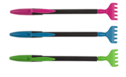Extendable back scratcher with pen,