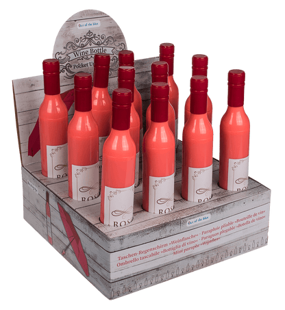 Pocket Umbrella, Rose Wine bottle,