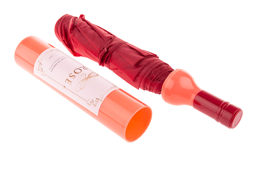 Pocket Umbrella, Rose Wine bottle,