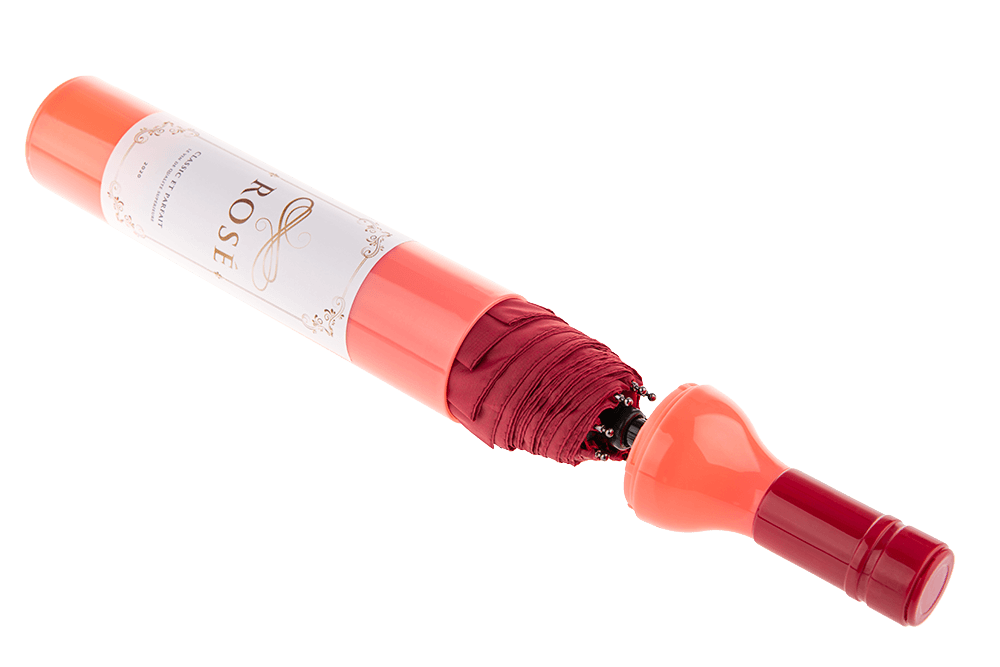 Pocket Umbrella, Rose Wine bottle,