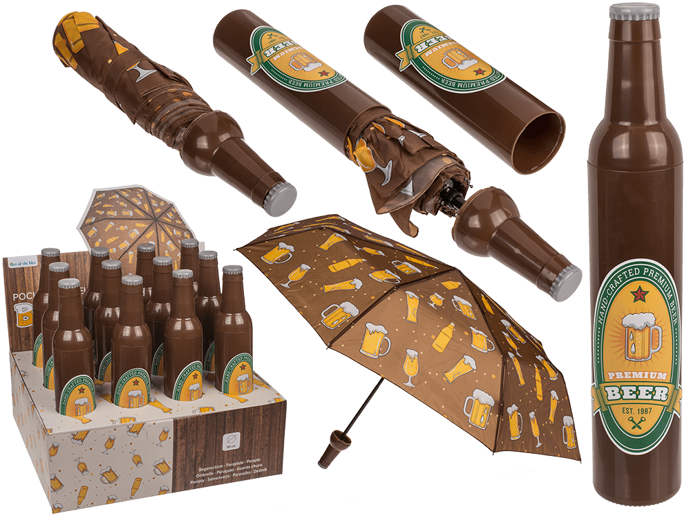 Pocket Umbrella, Beer bottle,