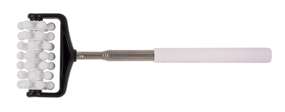 Extendable massage roller with rubber handle,