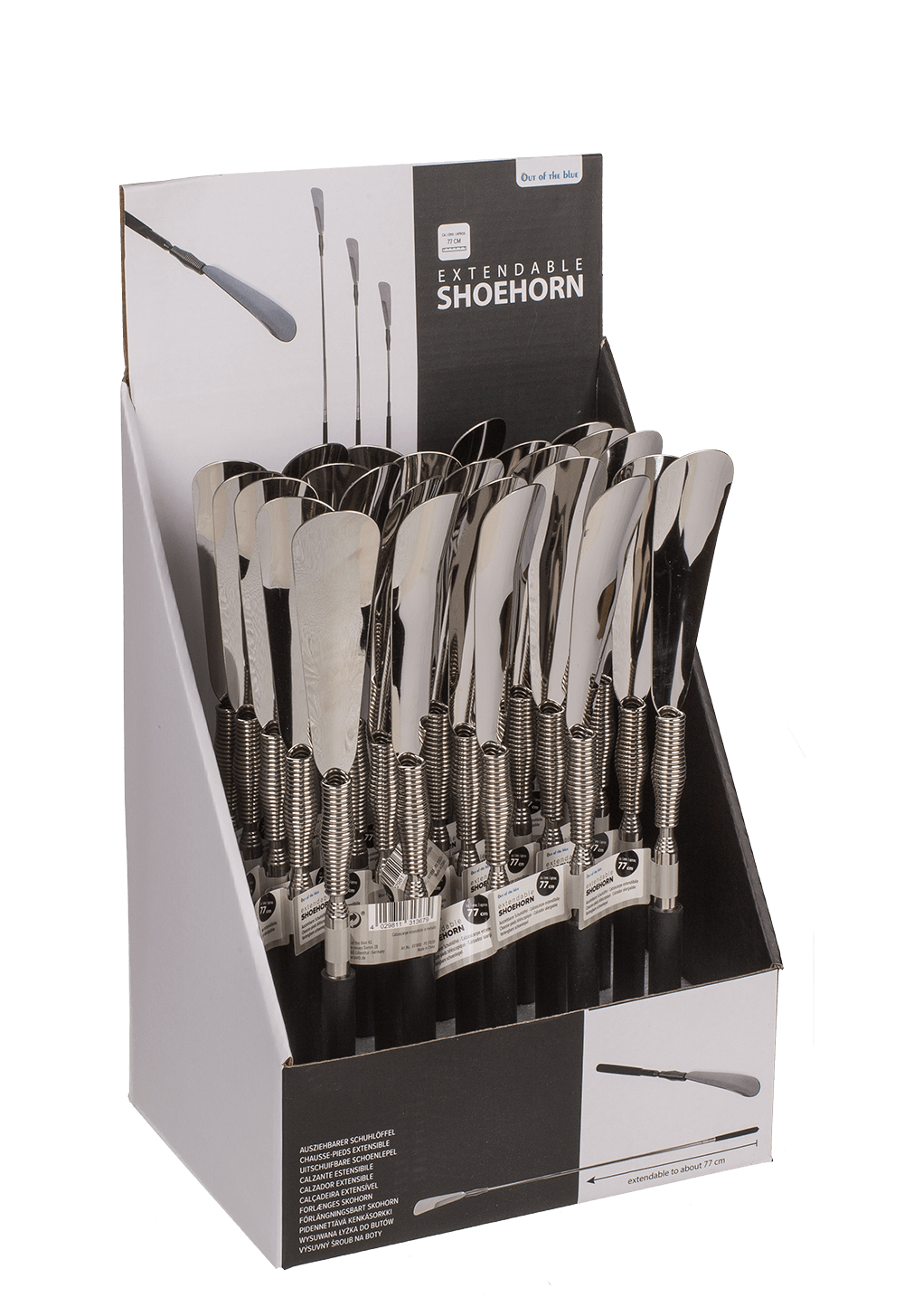 Extendable metal shoe horn,