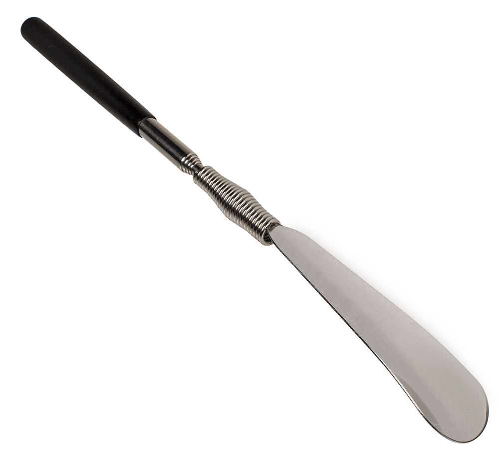 Extendable metal shoe horn,