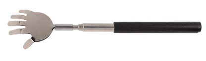 Extendable metal back scratcher with rubber