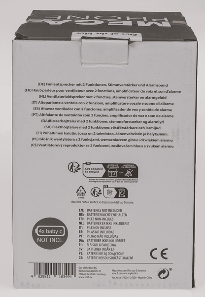 Fan Megaphone with 2 functions (language & song),