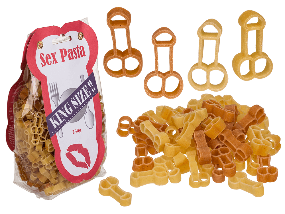 Two coloured durum wheat pasta with pepper, Penis,