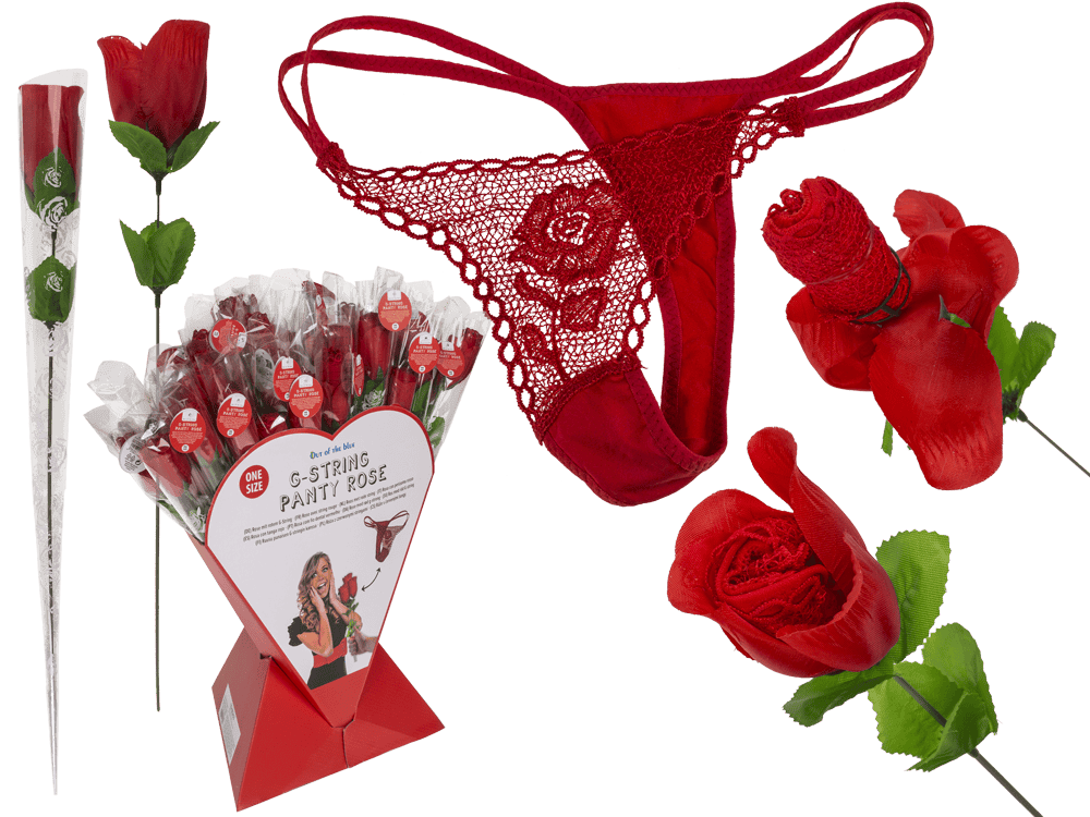 Rose with red G-string,