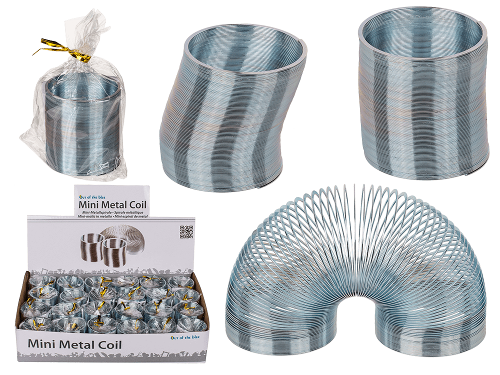 Silver coloured mini metal coil,