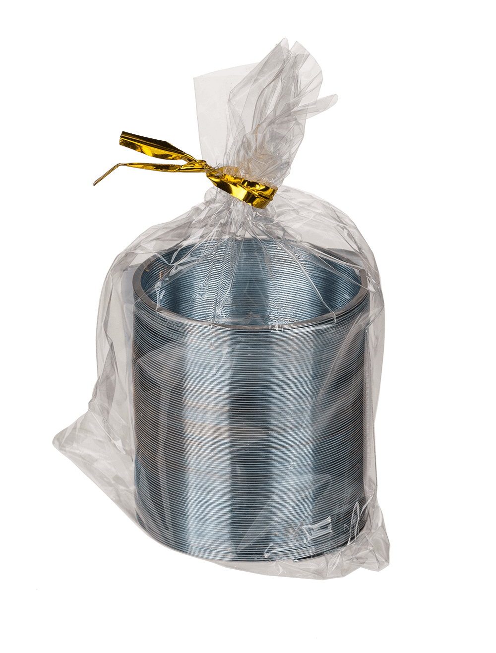 Silver coloured mini metal coil,