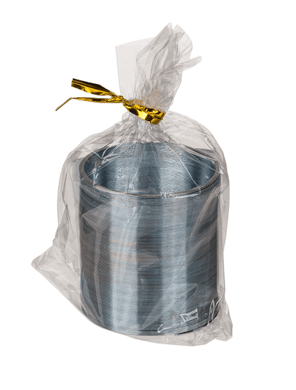 Silver coloured mini metal coil,