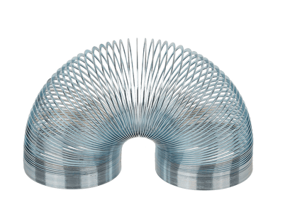 Silver coloured mini metal coil,