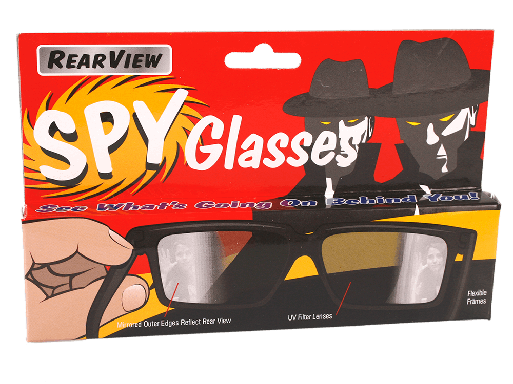 Spy Glasses with side mirror in frame temples,