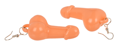 Earrings, Penis, Pink, approx. 5,5 x 3 cm,