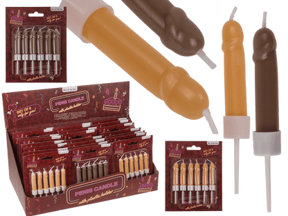 Penis Candles, with plastic holder,