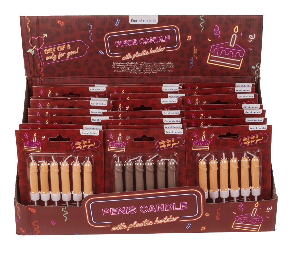 Penis Candles, with plastic holder,