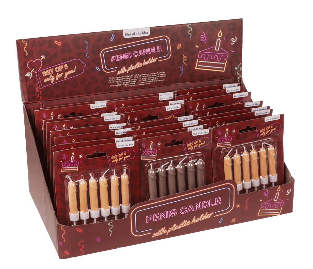 Penis Candles, with plastic holder,