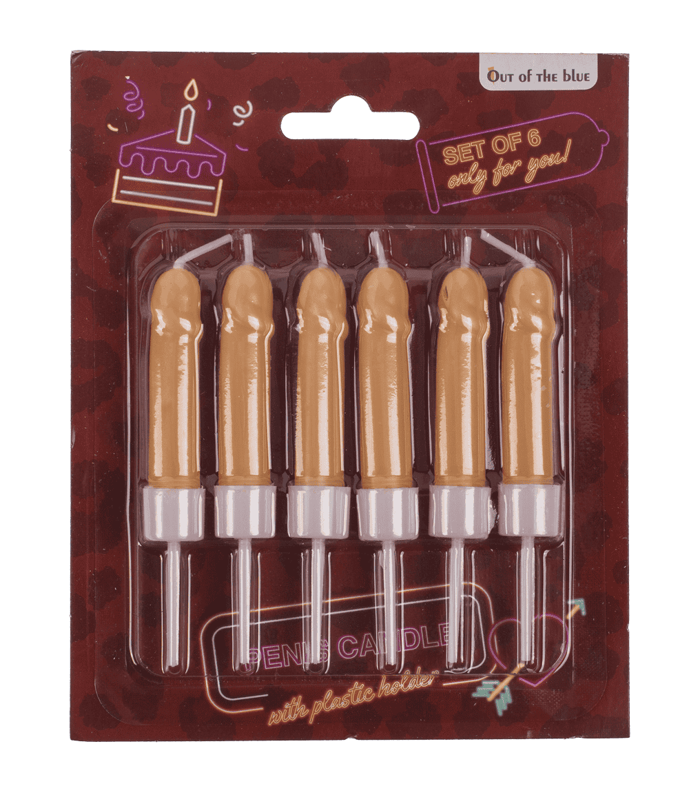 Penis Candles, with plastic holder,