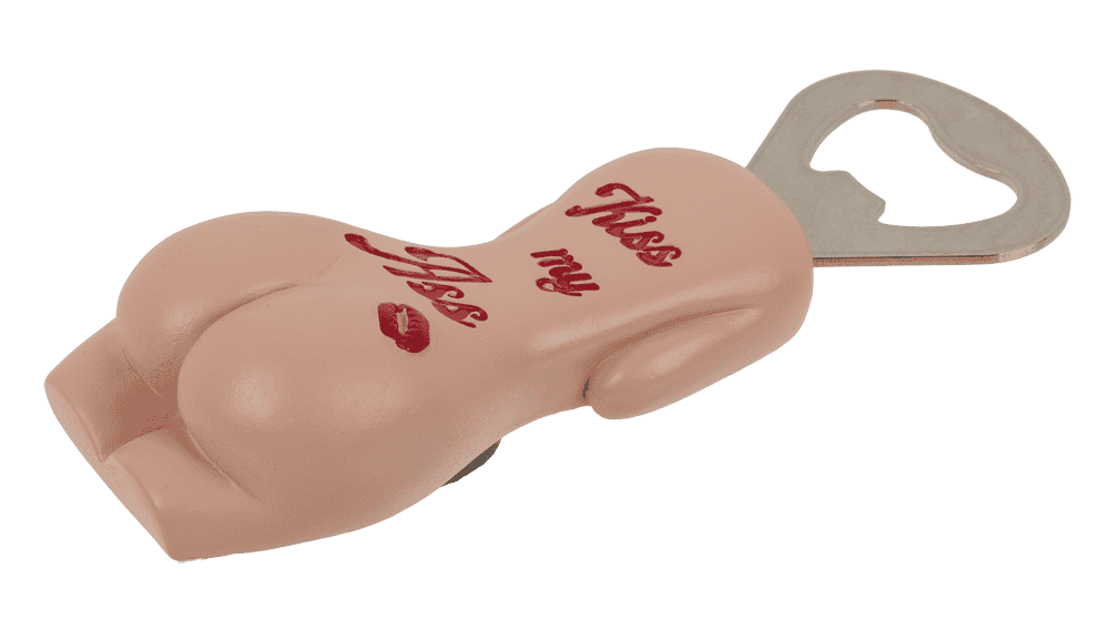 Metal bottle opener with magnet, Kiss my Ass,