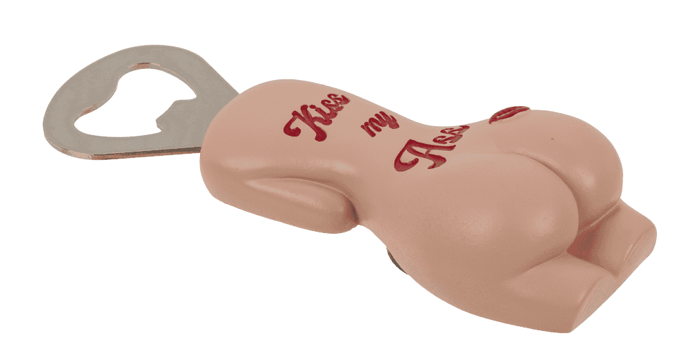 Metal bottle opener with magnet, Kiss my Ass,