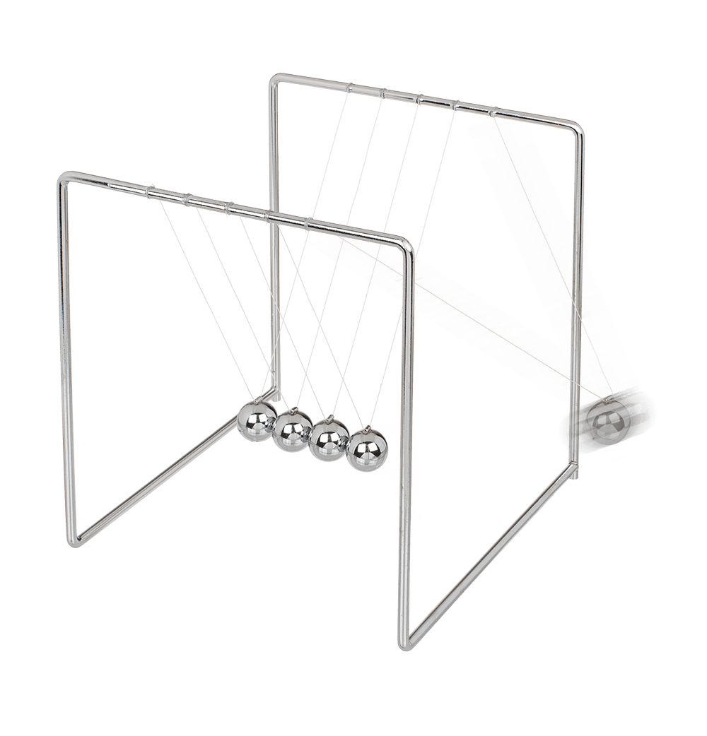 Newton's Cradle  ca. 15 x 14 x 14 cm,