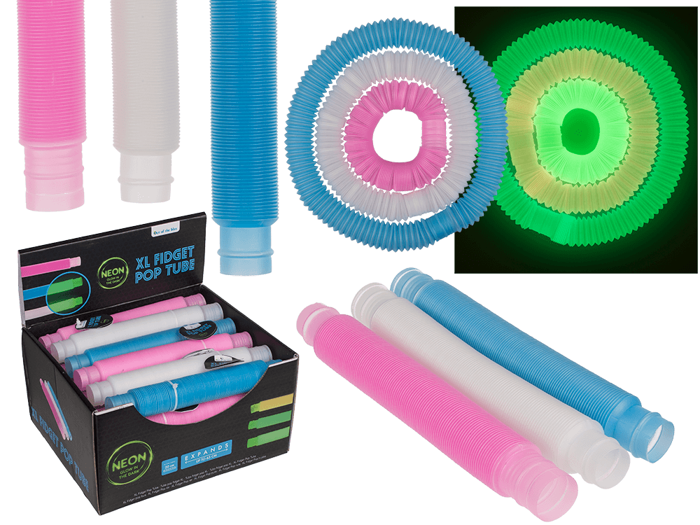 XL Fidget Pop Tube, Glow in the dark,